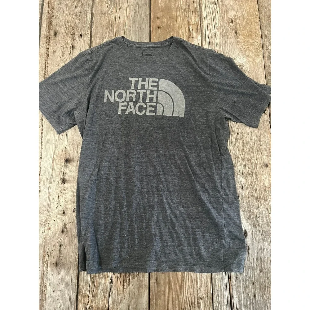 The North Face Mens Graphic Logo T-Shirt Charcoal Grey Heather Short Sleeve M